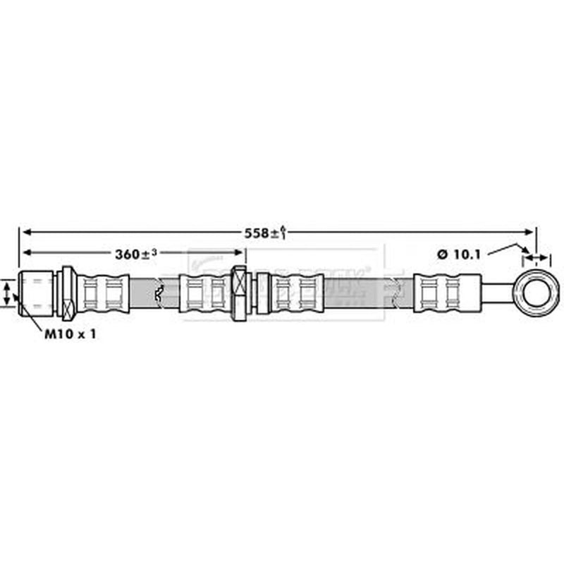 Borg & Beck Brake Hydraulic Hose Line Front Right BBH7191