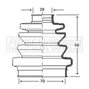 First Line Drive Shaft Bellow Kit Front Left fits Renault Laguna I 1993-2001 2.0