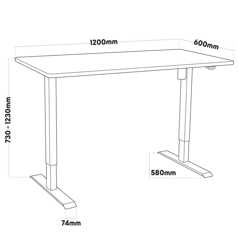 Dellonda Single Motor Adjustable-Height Electric Sit/Stand Desk - Oak Desktop Dellonda - Dynamic Drive