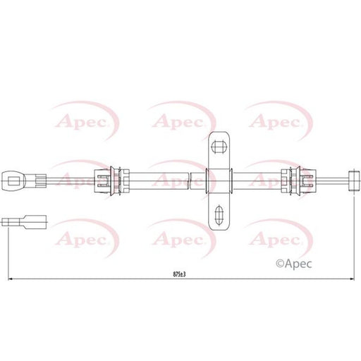 Apec Handbrake Cable Front fits Jeep Grand Cherokee 1999-2005 2.7 3.1 4.7