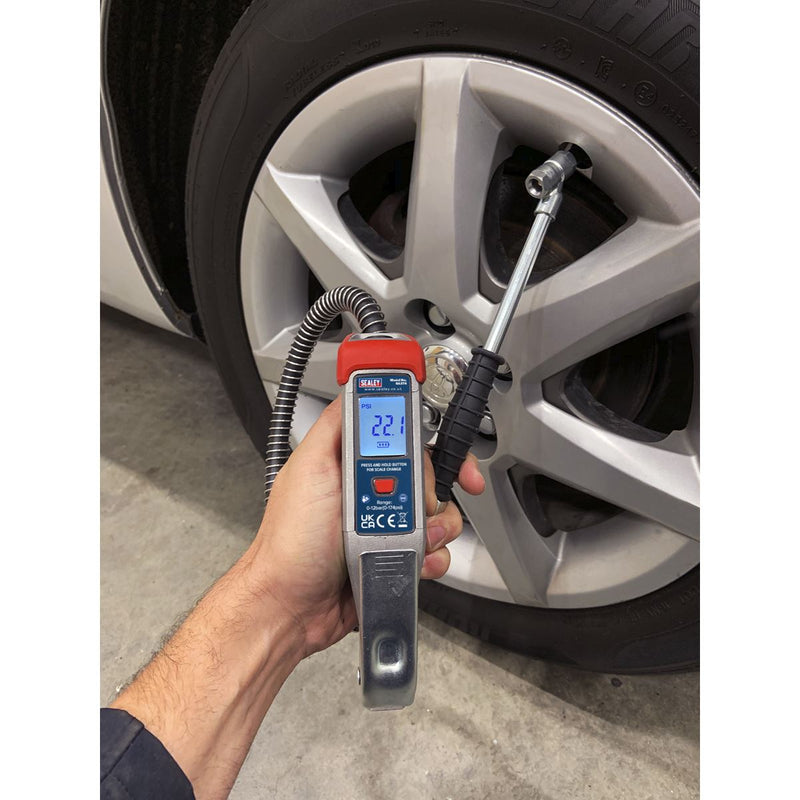 Sealey Digital Tyre Inflator 0.5m Hose with Twin Push-On Connector SA374 Sealey - Dynamic Drive