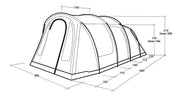 Outwell Rockwell 6 Pole Tent Blue 6 Person Outwell - Dynamic Drive