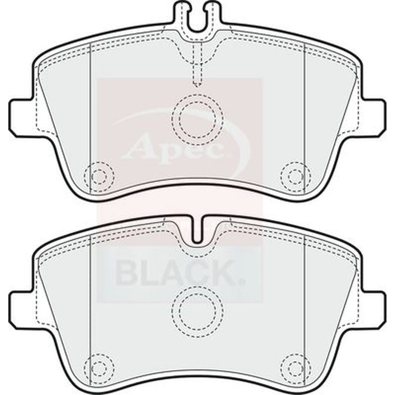 Apec Black Front Brake Pad Set fits Mercedes-Benz C-Class 2000-2008