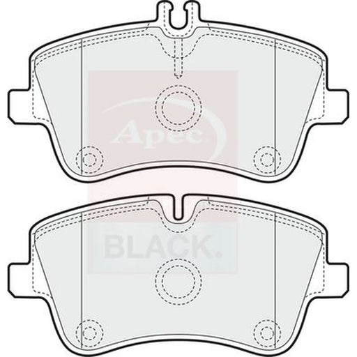 Apec Black Front Brake Pad Set fits Mercedes-Benz C-Class 2000-2008