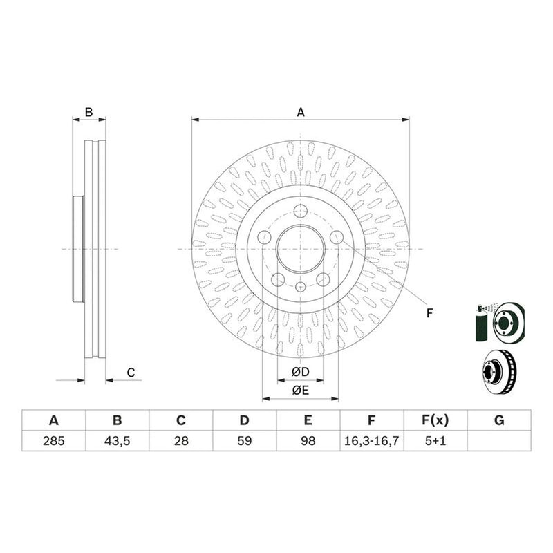 Bosch Front Vented & Rear Vented Brake Discs & Pads fits MG MG 6 2010 on 1.8