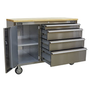 Sealey Mobile Stainless Steel Tool Cabinet 4 Drawer AP4804SS Sealey - Dynamic Drive