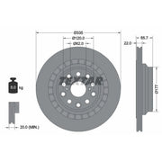 Textar 2 x Rear Externally Vented Brake Discs 92224403