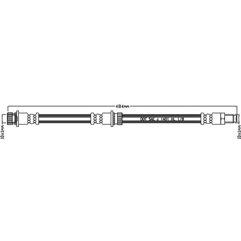 Juratek Brake Hydraulic Hose Line Rear fits Mitsubishi Colt Czc VI 2006-2009 1.5