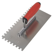 Sealey Stainless Steel 8mm Notched Trowel with Rubber Handle 270mm T7808 Sealey - Dynamic Drive