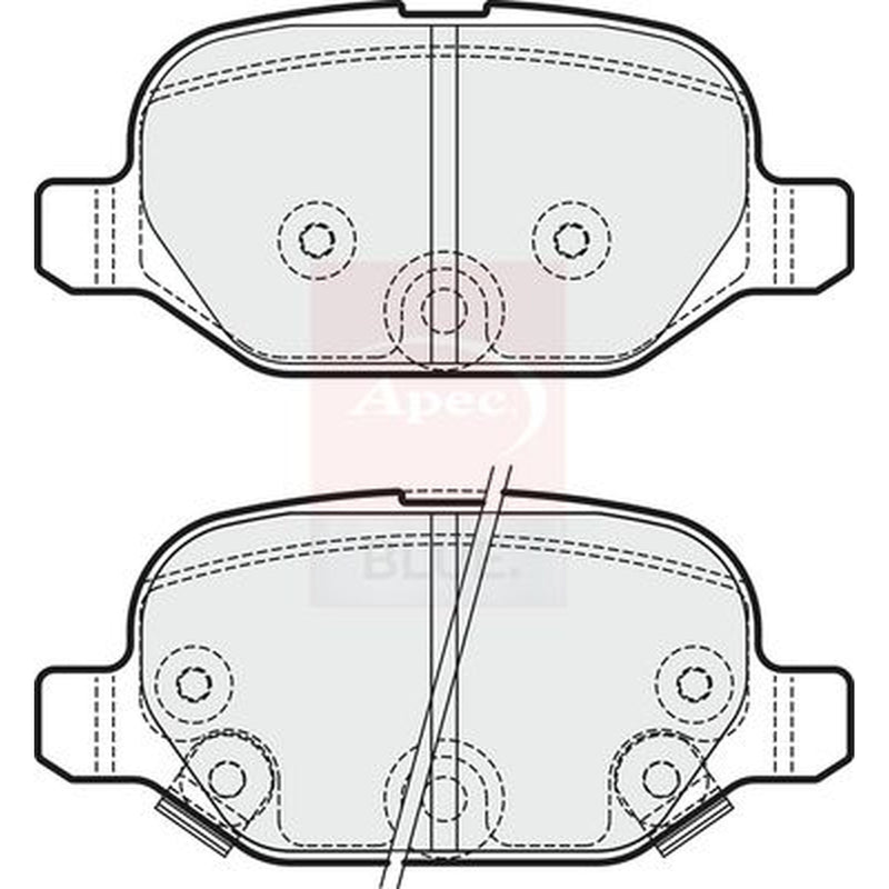 Apec Rear Brake Pad Set fits Abarth 500 / 595 / 695 2016 on 1.4