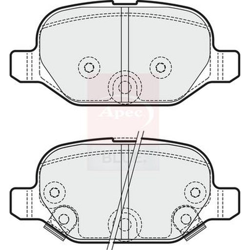 Apec Rear Brake Pad Set fits Abarth 500 / 595 / 695 2016 on 1.4