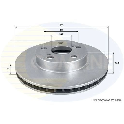Comline 2 x Brake Discs fits Toyota Prius Liftback 2003-2009 1.5