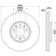 DON Front Brake Externally Vented Discs & Pads fits Peugeot 407 2004-2010 2.0