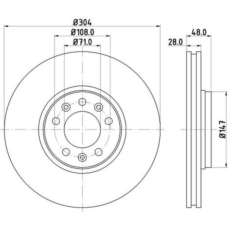 DON Front Brake Externally Vented Discs & Pads fits Peugeot 407 2004-2010 2.0