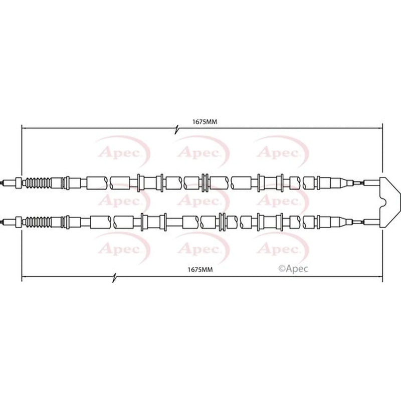 Apec Handbrake Cable Right Rear CAB1499