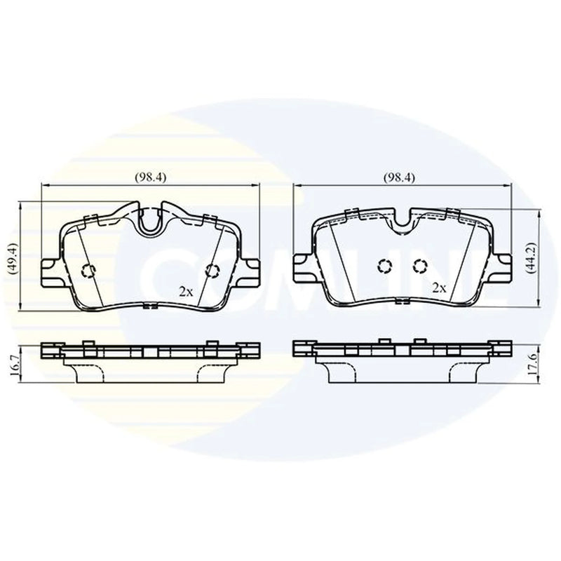 Comline 4 x Rear Brake Pad Set fits BMW 2 2021-2022