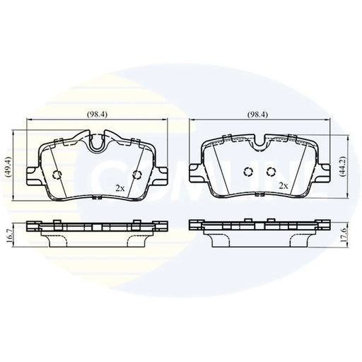 Comline 4 x Rear Brake Pad Set fits BMW 2 2021-2022