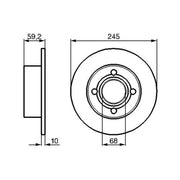 Bosch Front & Rear Brake Discs & Pads fits Audi 100 C3 1984-1990 1.8 2.2 2.3
