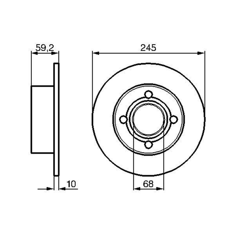 Bosch Front Solid & Rear Solid Brake Discs & Pads fits Audi 80 B3 1986-1991 1.8
