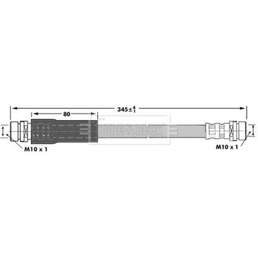 Borg & Beck Brake Hydraulic Hose Line Rear Right BBH6966