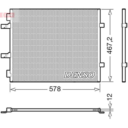 Denso Air Conditioning Condenser fits Opel Vivaro A 2006-2014 2.0
