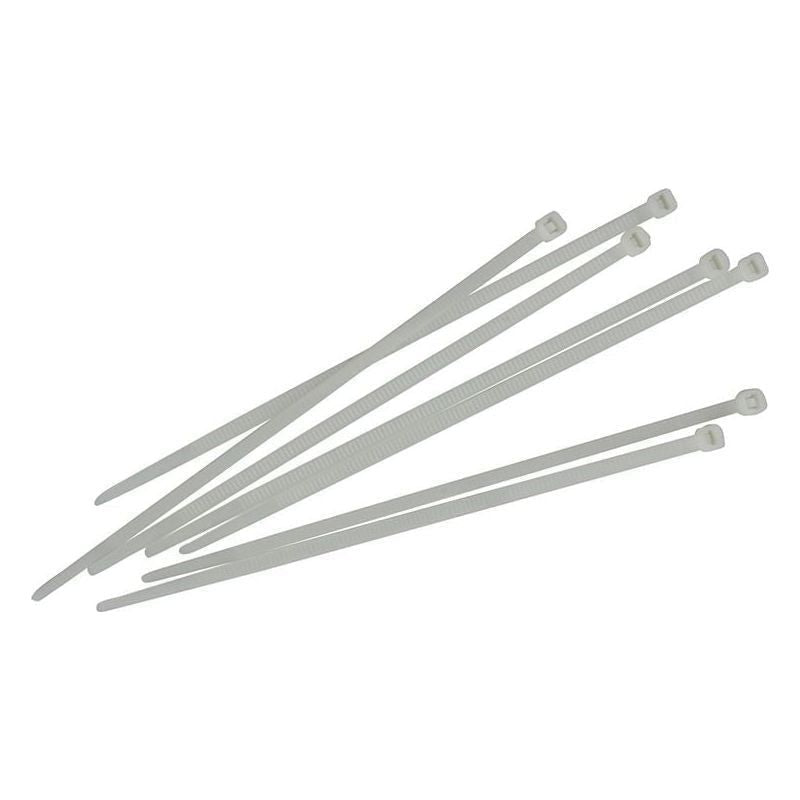 Faithfull Cable Ties White 3.6 x 200mm (Pack 100) Faithfull - Town Tools