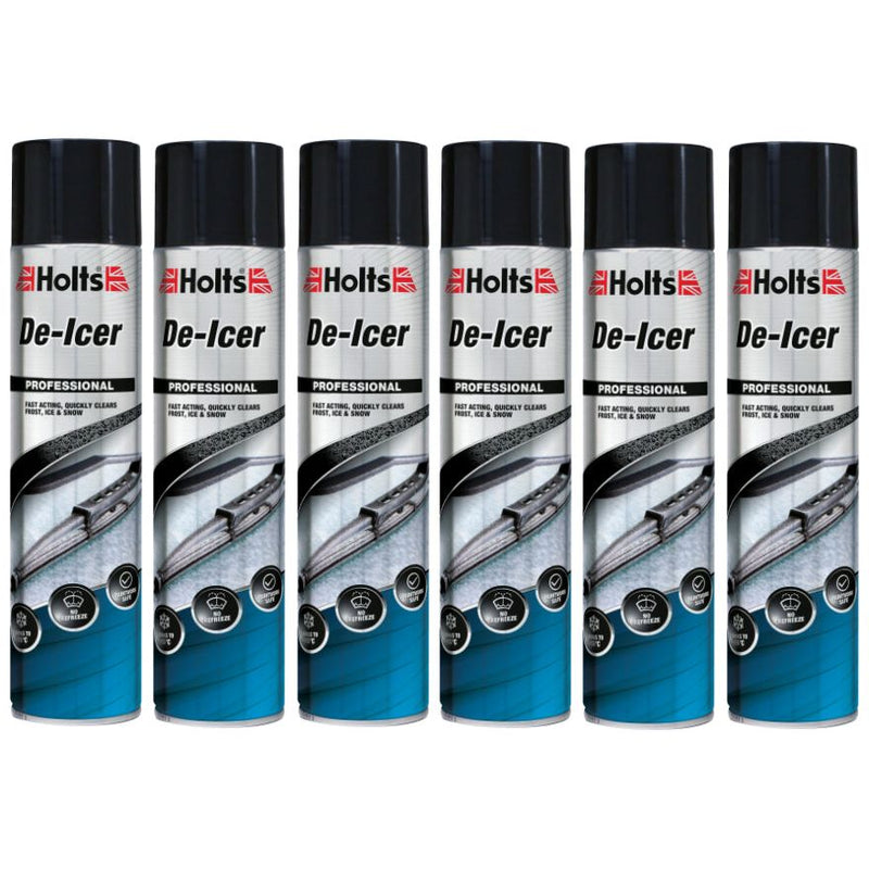 6 x Holts Car De-Icer Melts Windscreen Ice Frost Snow Aerosol Deicer 600ml Holts - Dynamic Drive