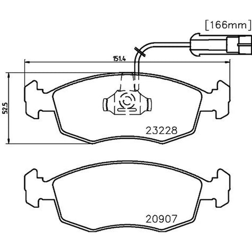 Mintex Front Brake Pad Set fits Fiat Palio 1996-2002 1.6
