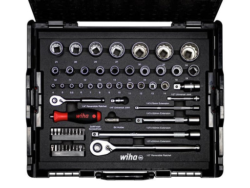 Wiha 1/4in & 1/2in Nut Driver & Bit Set, 60 Piece (inc. Case) Wiha - Dynamic Drive