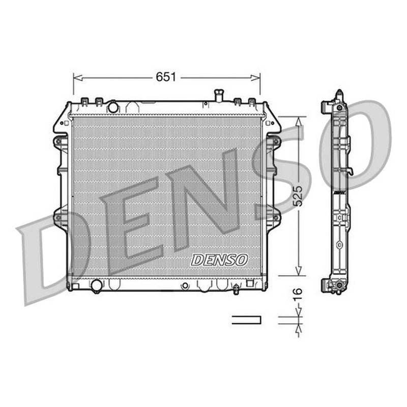 Denso Engine Radiator fits Toyota Hilux VI Pickup 2001-2005 2.5