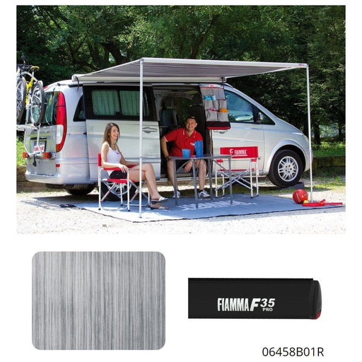 Fiamma F35 Pro 250 Awning Deep Black Case Royal Grey Fabric Campervan Caravan Fiamma - UK Camping And Leisure