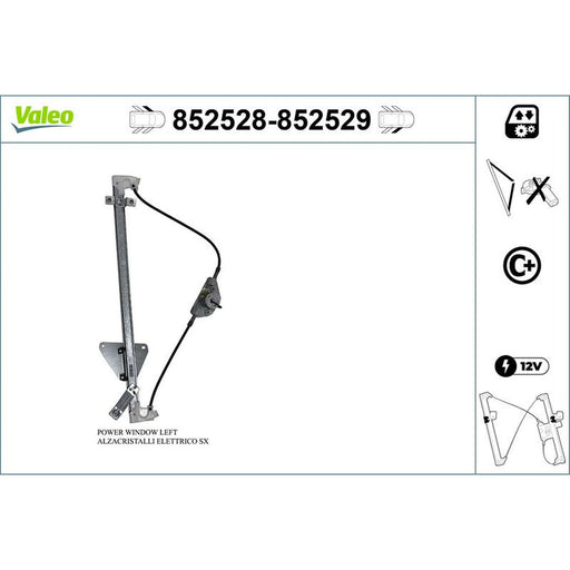 Valeo Electric Window Regulator Lifter Right Front 852529