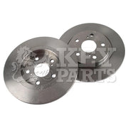 Key Parts 2 x Solid Brake Discs fits Toyota Avensis 2008-2018 1.6 1.8 2.0 2.2