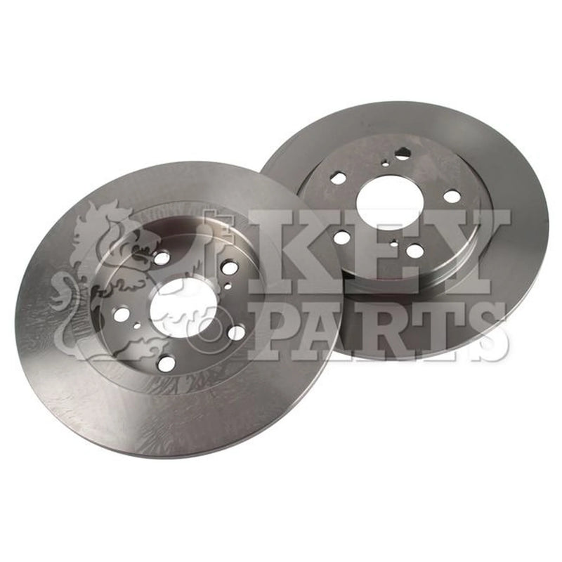 Key Parts 2 x Solid Brake Discs fits Toyota Avensis 2008-2018 1.6 1.8 2.0 2.2