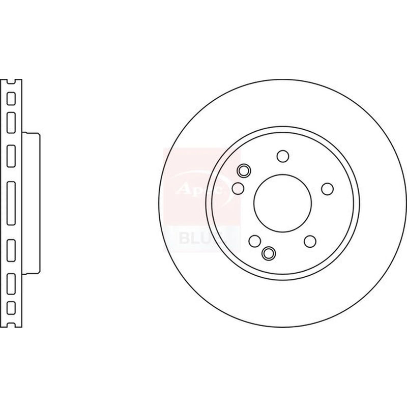 Apec 2 x Vented Front Brake Discs SDK6034-x2