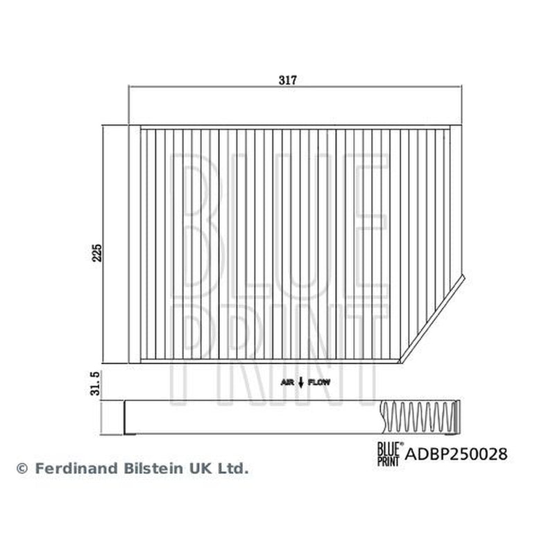 Blue Print Cabin Air Filter (Pollen Filter) fits Audi E-Tron GT 2020-2021