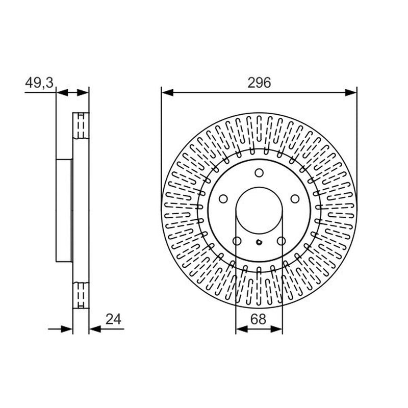Bosch 2 x Vented Brake Discs