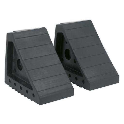 Sealey Rubber Wheel Chocks Pair WC01 Sealey - Dynamic Drive