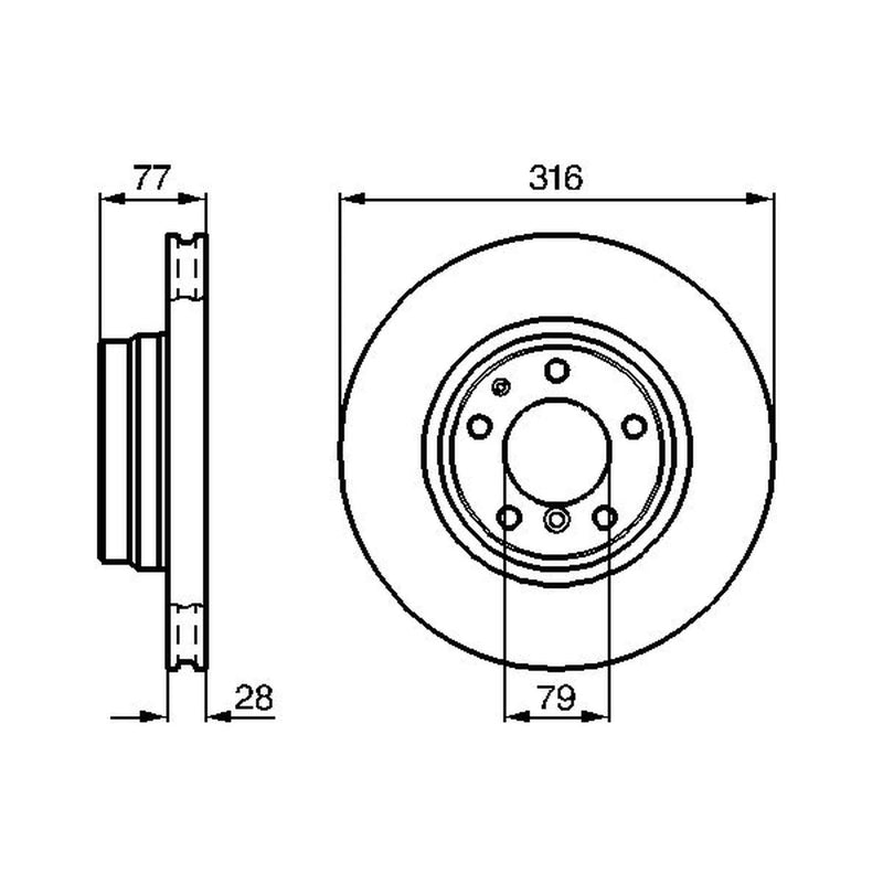 Bosch 2 x Vented Brake Discs fits BMW 7 1994-2001