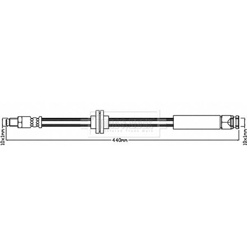 Borg & Beck Brake Hydraulic Hose Line Front Right BBH8386