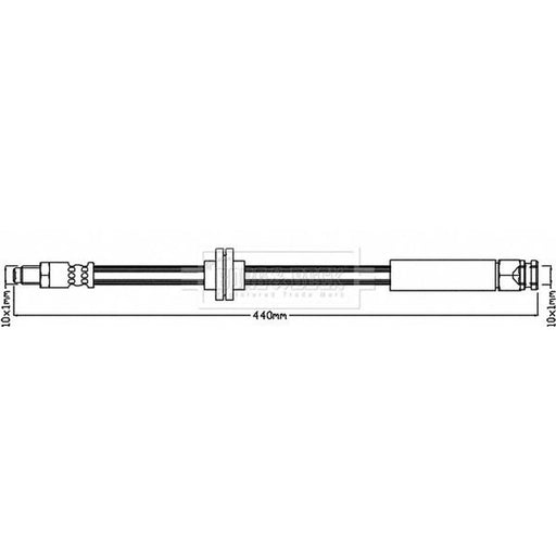 Borg & Beck Brake Hydraulic Hose Line Front Right BBH8386