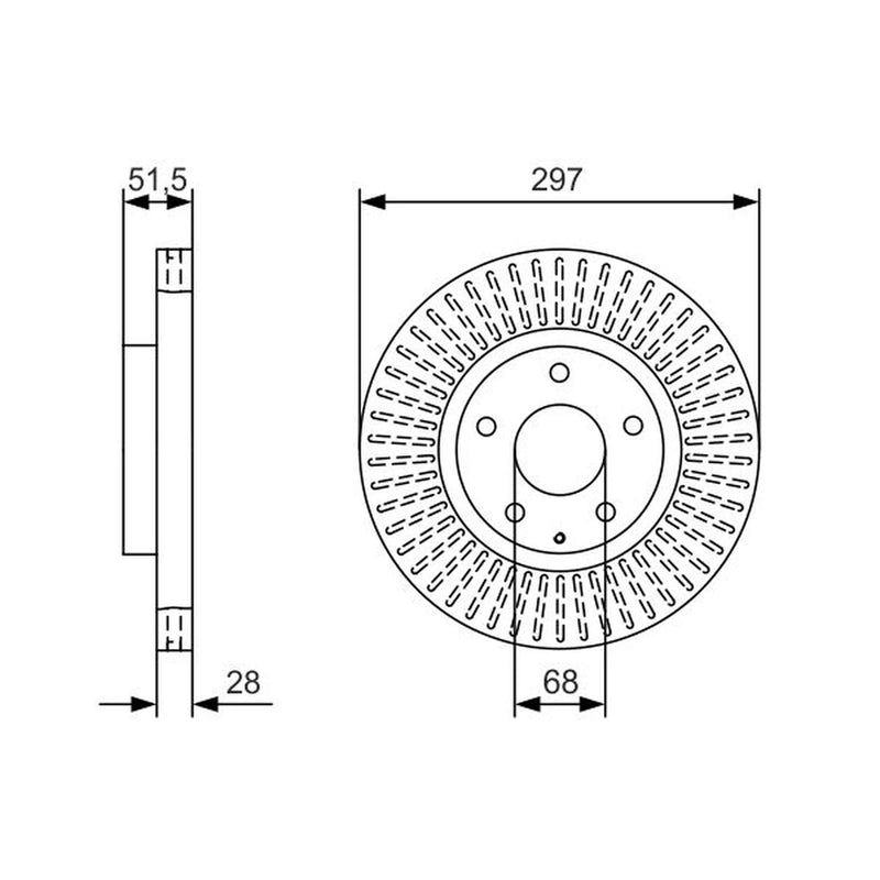 Bosch Front Brake Vented Discs & Pads fits Mazda 6 2012-2020 2.0 2.2 2.5