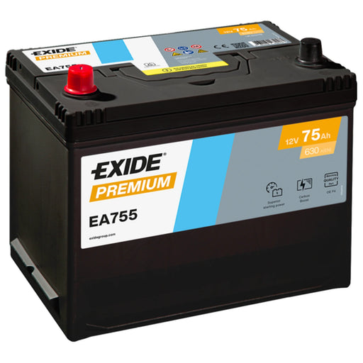 Exide Battery 12V 75Ah 630A EA755