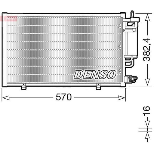 Denso Air Conditioning Condenser fits Ford Fiesta VI 2008-2018 1.25 1.4 1.6