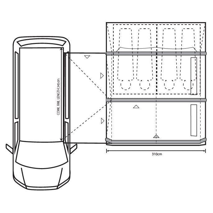 Outdoor Revolution Movelite T3E PC Driveaway Air Awning Midline(220cm-255cm) Outdoor Revolution - Dynamic Drive