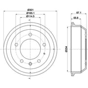 Mintex Brake Drum Assembly Rear fits Land Rover 90 I 1984-1990 2.3 2.5 3.5