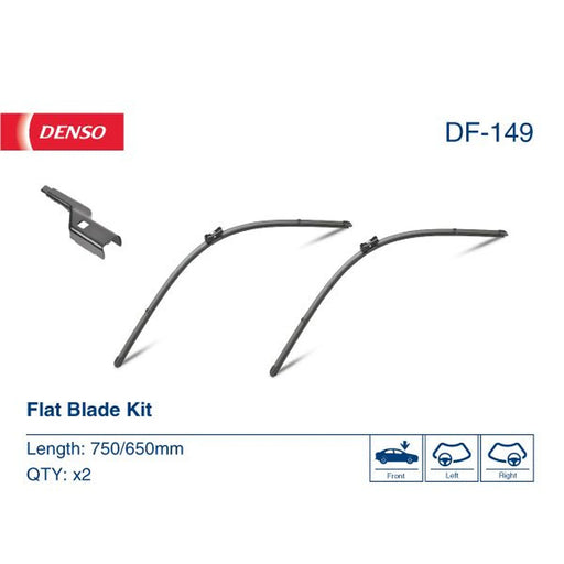 Denso Front & Rear Wiper Blade Set fits Ford S-Max 2006-2014