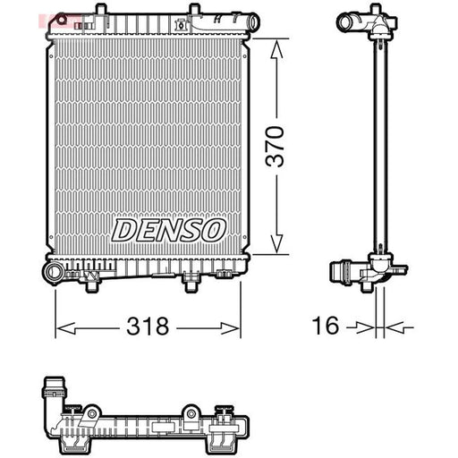 Denso Engine Radiator fits Citroën C1 II 2014-2018 1.2