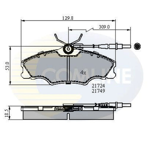 Comline Front Brake Discs & Pads fits Peugeot 406 1995-2004 1.8 2.1