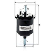 MANN-FILTER Fuel Filter Element fits Hyundai Accent II 1999-2006 1.3 1.5 1.6
